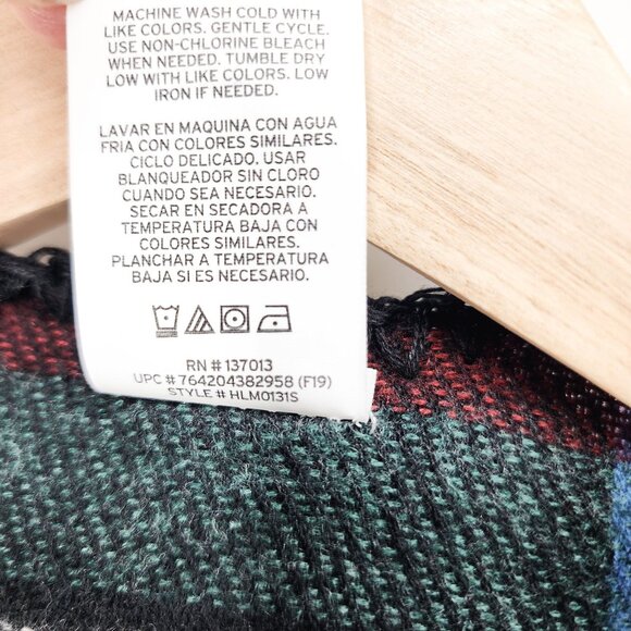 Woolrich Plaid Poncho Wrap Shawl One Size Polyester &‎ Viscose - Picture 3 of 5